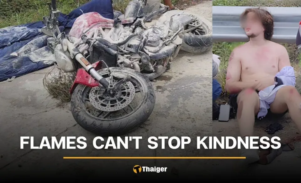Российский мотоциклист помог пострадавшему, пока его Ducati горел